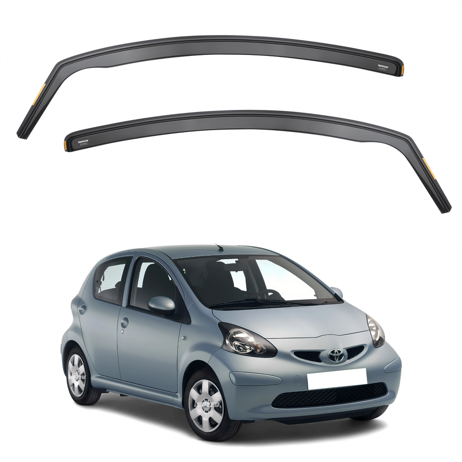 Toyota Aygo MK1 2005-2014 5-Door Hatchback Wind Deflectors 2pc Set (Front Windows Only)