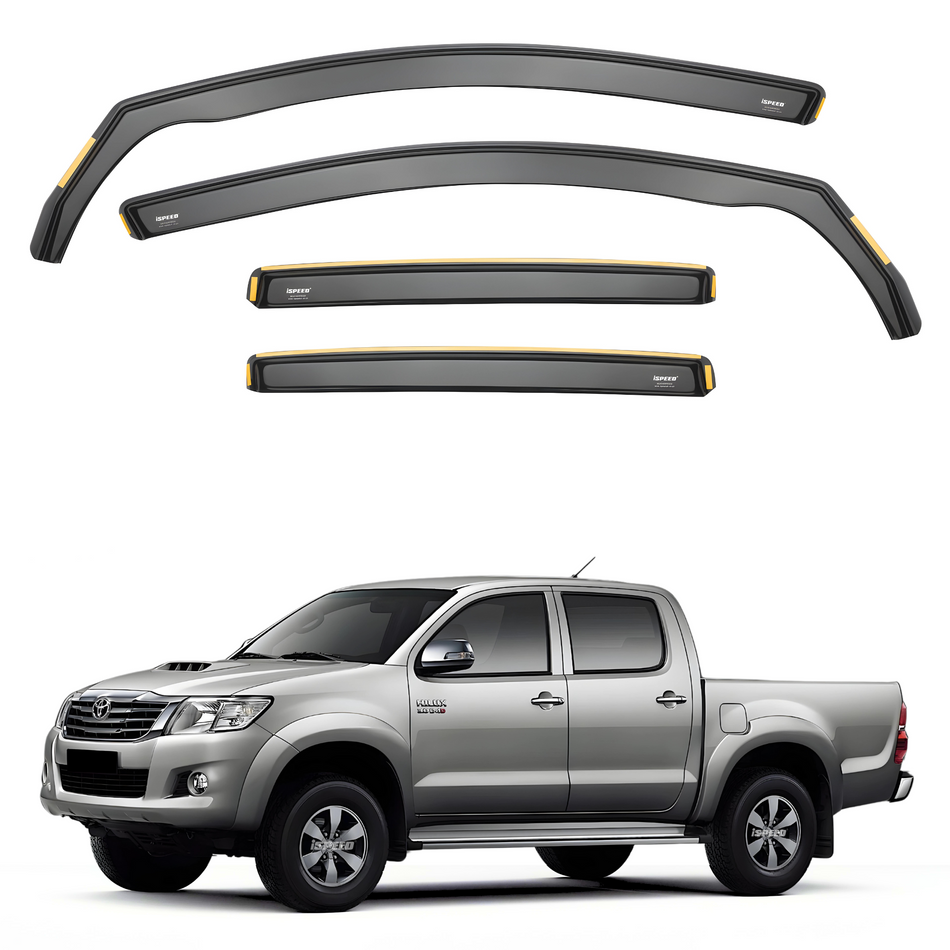 Toyota Hilux MK7 2005-2015 4-Door Double Cab Wind Deflectors 4pc Set