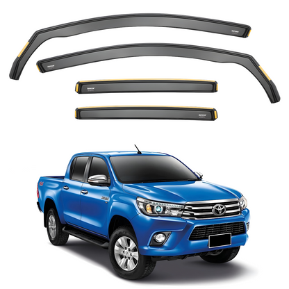 Toyota Hilux MK8 2015-2024 4-Door Double Cab Wind Deflectors 4pc Set