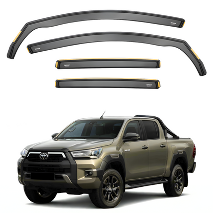 Toyota Hilux MK8 2015-2024 4-Door Double Cab Wind Deflectors 4pc Set