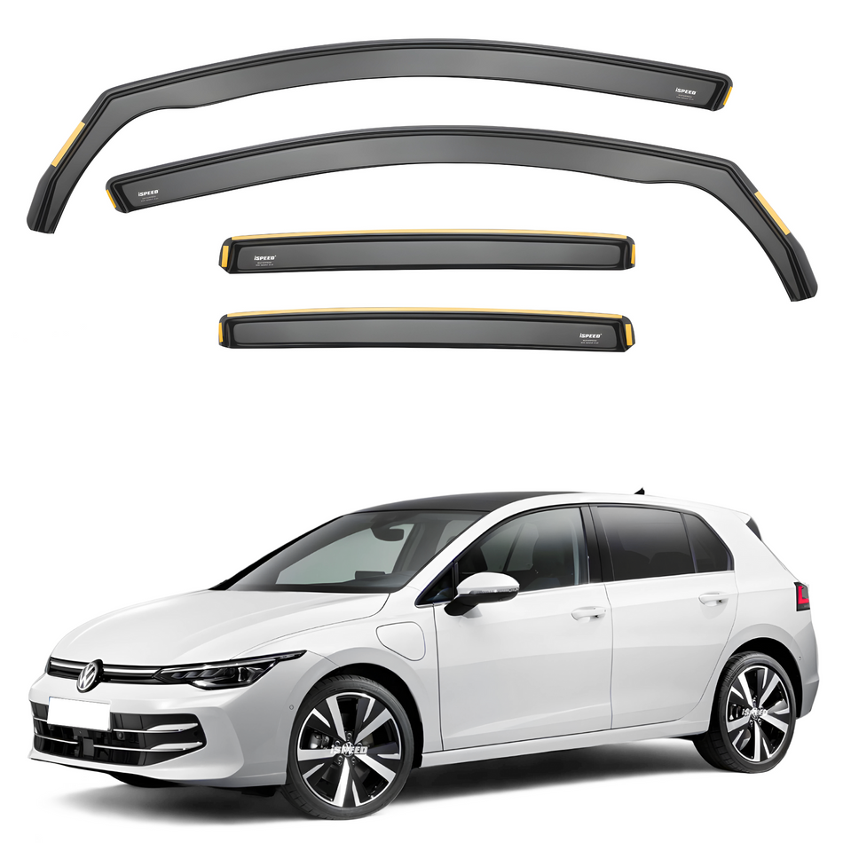 VW Golf MK8 2020-2025 5-Door Hatchback Wind Deflectors 4pc Set