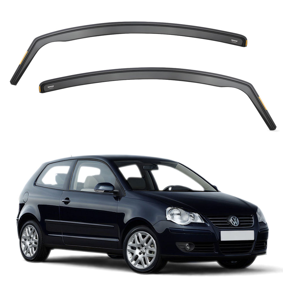 VW Polo MK4 2001-2009 3-Door Hatchback Wind Deflectors 2pc Set - ISPEED