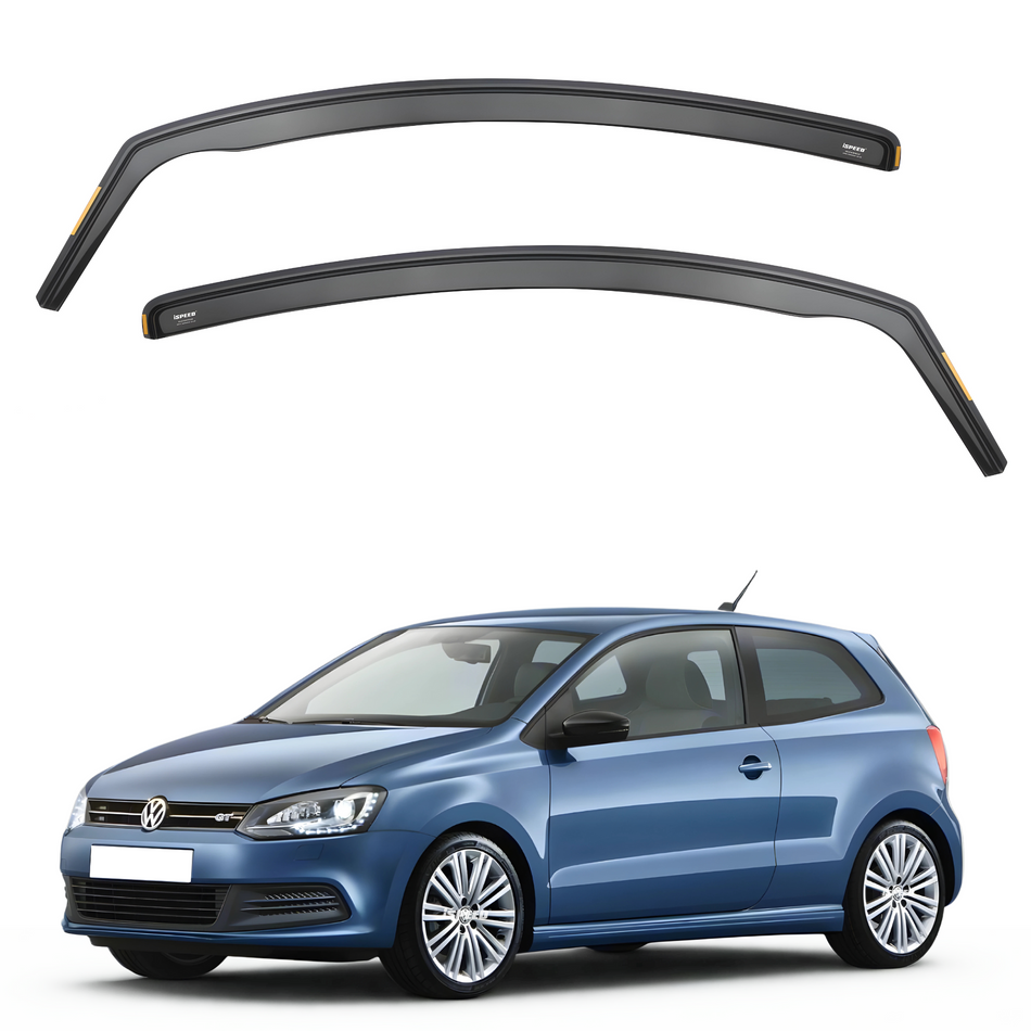 VW Polo MK5 2009-2017 3-Door Hatchback Wind Deflectors 2pc Set