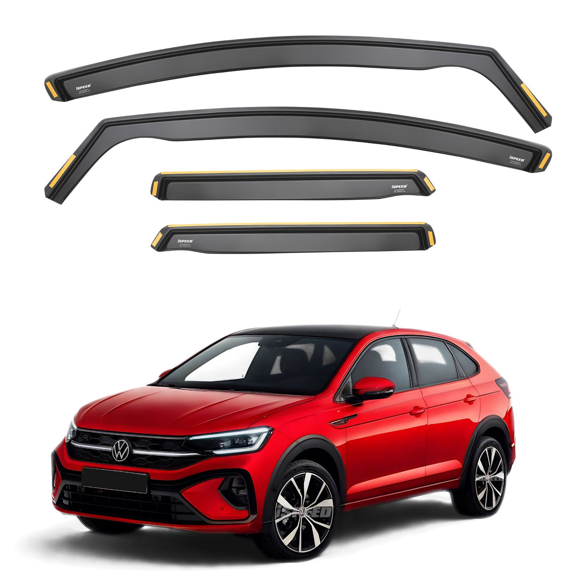 ISPEED VW Taigo 2020-2026 Wind Deflectors 4pc Set - 2020 2021 2022 2023 2024 2025 2026