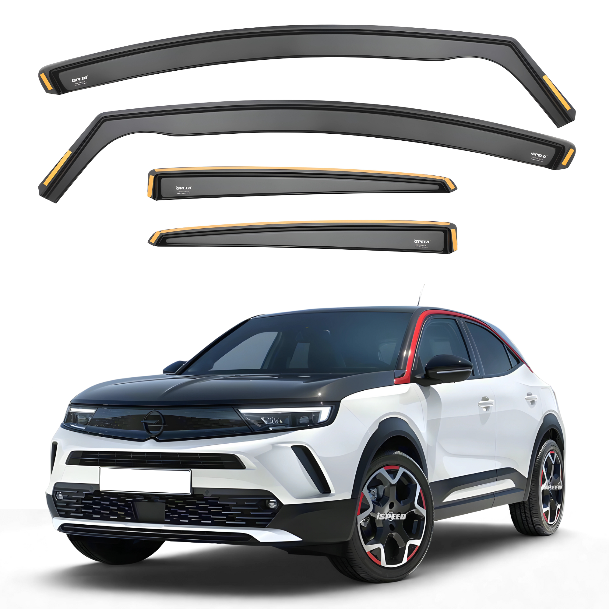 Windabweiser-Set Für Opel Mokka B (2021–2025) – 4-tlg., Aus Acryl, Dunkel Getönt, Einfache Clip-On-Montage